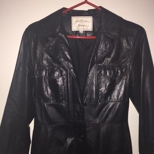 Designer Leather Trench Coat